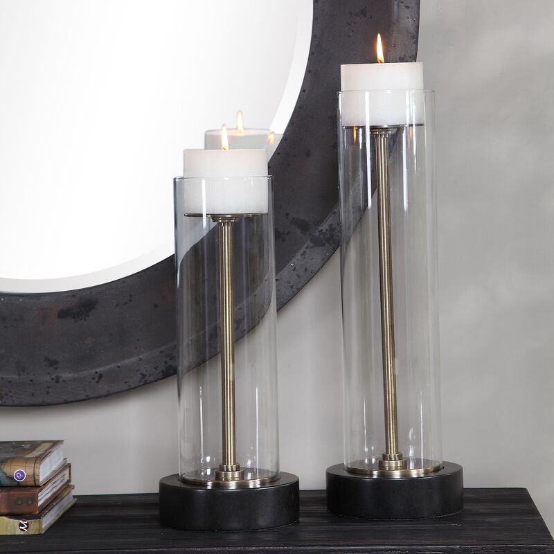 Uttermost Charvi Glass Candleholders, Set/2